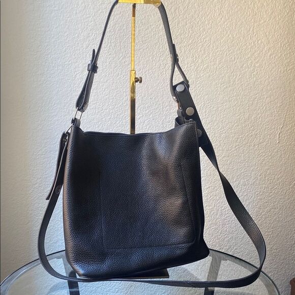 ALLSAINTS All Saints Kita Pebbled Leather Crossbody Shoulder Bag Black - Picture 7 of 12